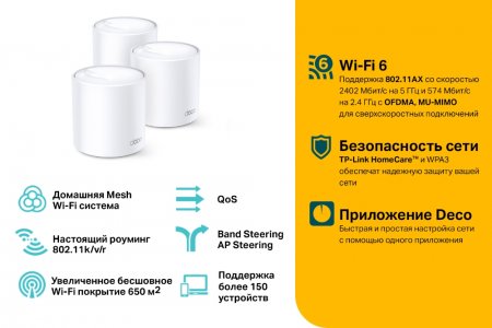 TP-Link Deco X60(3-pack) Mesh-система AX5400
