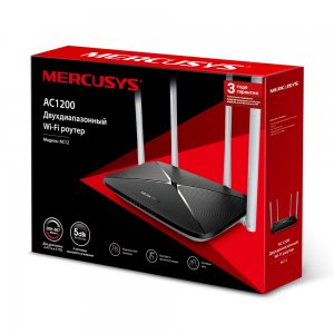 Mercusys AC12         AC1200 Двухдиапазонный Wi‑Fi роутер