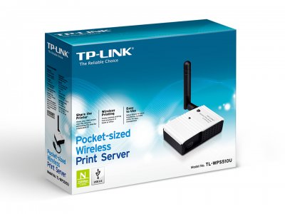 TP-Link TL-WPS510U Беспроводной компактный принт-сервер, скорость до 150 Мбит/с